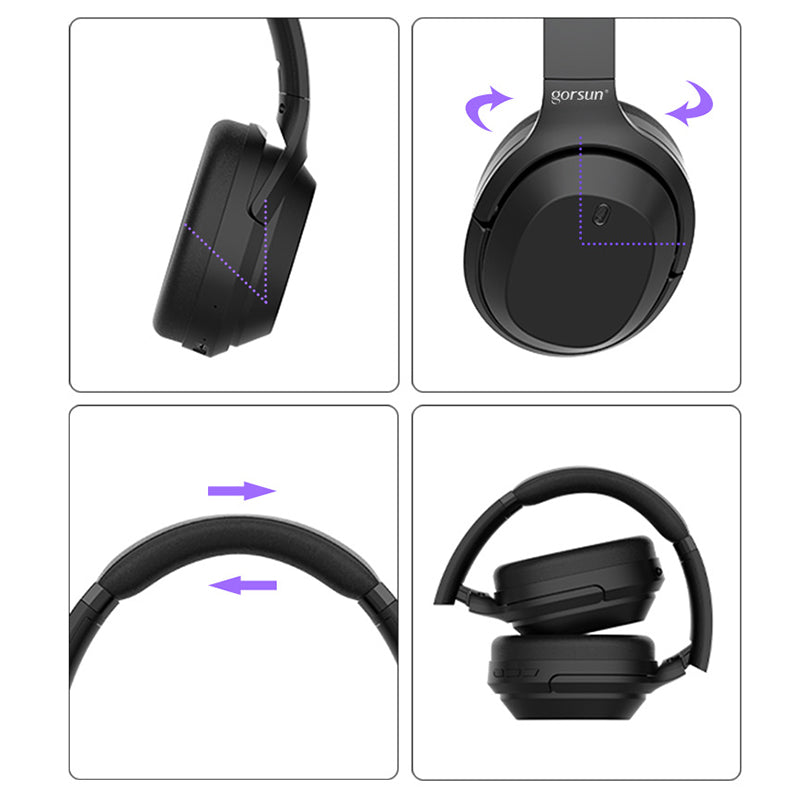 GORSUN MA98 Stereo Sound Bluetooth Headset ANC+ENC Støjreducerende over-ear hovedtelefoner GORSUN MA98 Stereo Sound Bluetooth Headset ANC+ENC Støjreducerende over-ear hovedtelefoner